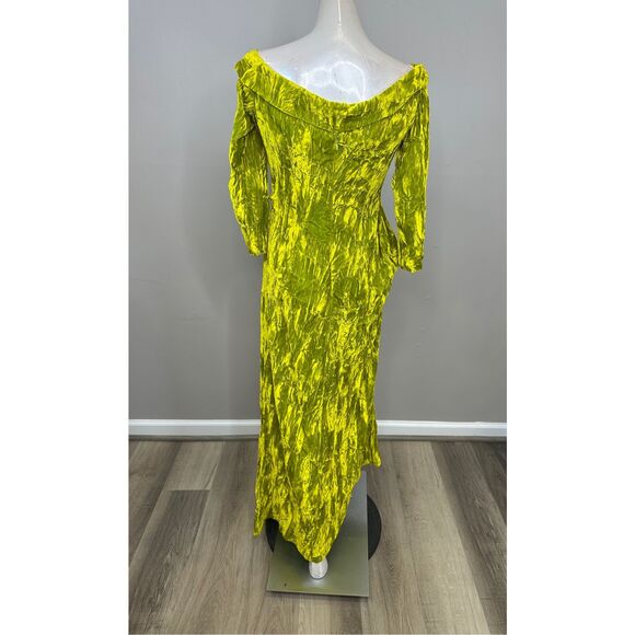 A.W.A.K.E. MODE DRAPED OFF SHOULDER DRESS CITRON SIZE 38(US4) $995 - Picture 9 of 11